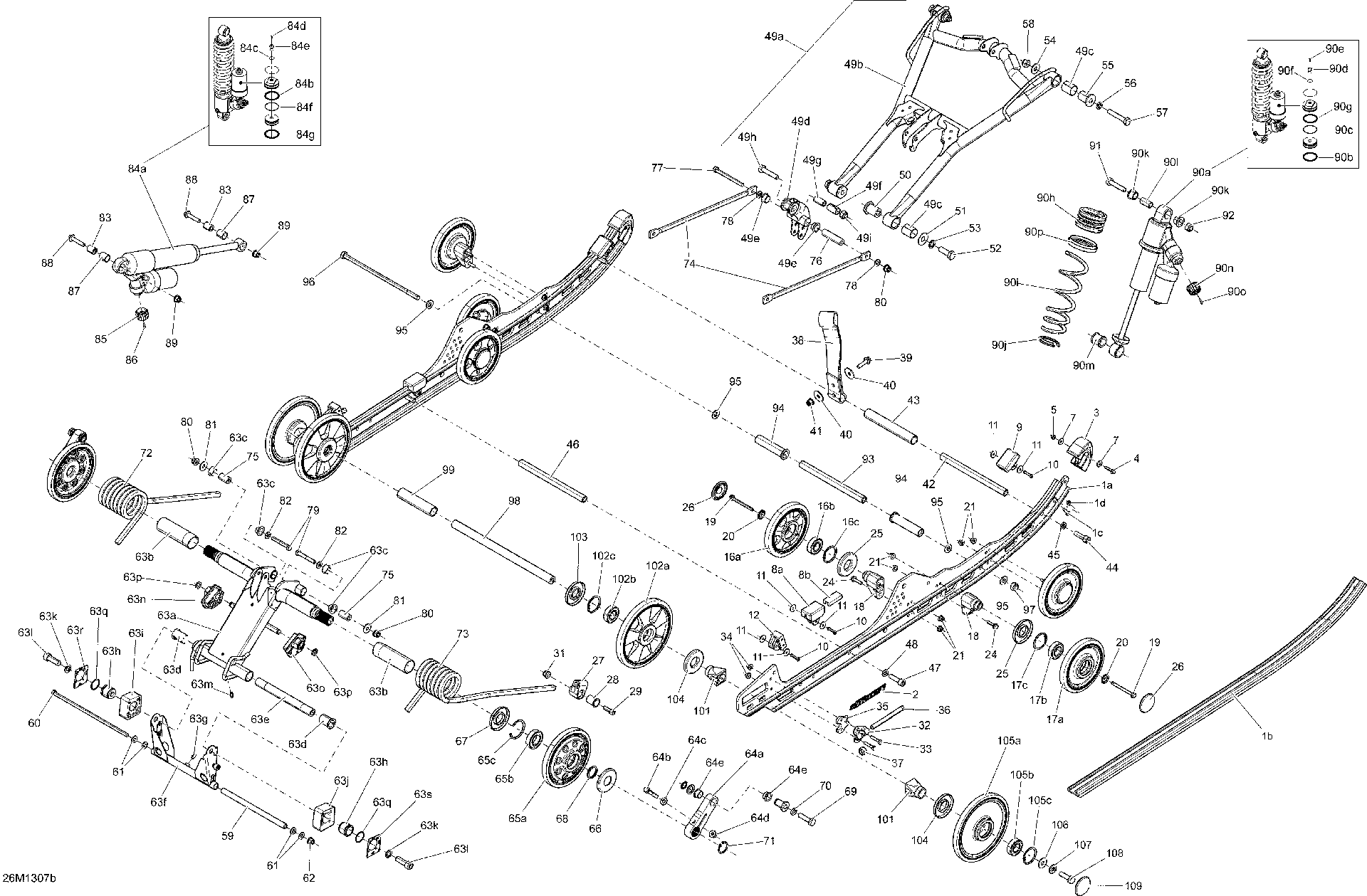 Ski-Doo Fits 2013 Ski-Doo MXZ XRS 600HOE / MXZ XRS 800RE XP Rail_Suspension 120 B-348, OEM Part # 503193246