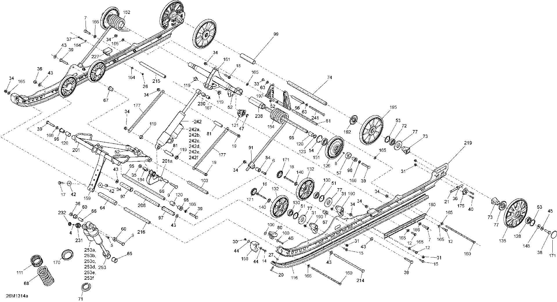Ski-Doo Fits 2013 Ski-Doo FREERIDE 137, 146, 154, 800RE XP / FREERIDE 154R, 800RE XP Lower Shaft, OEM Part # 503193322