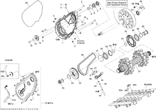 Ski-Doo Fits 2009-2010 Ski-Doo MX Z X 600HO ETEC / MX Z X 800R ETEC Chaincase, OEM Part # 504152867