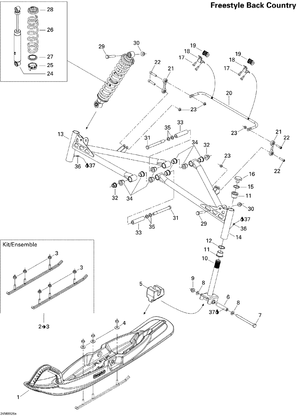 Fits Can-Am Front Shock, OEM Part # 505072191