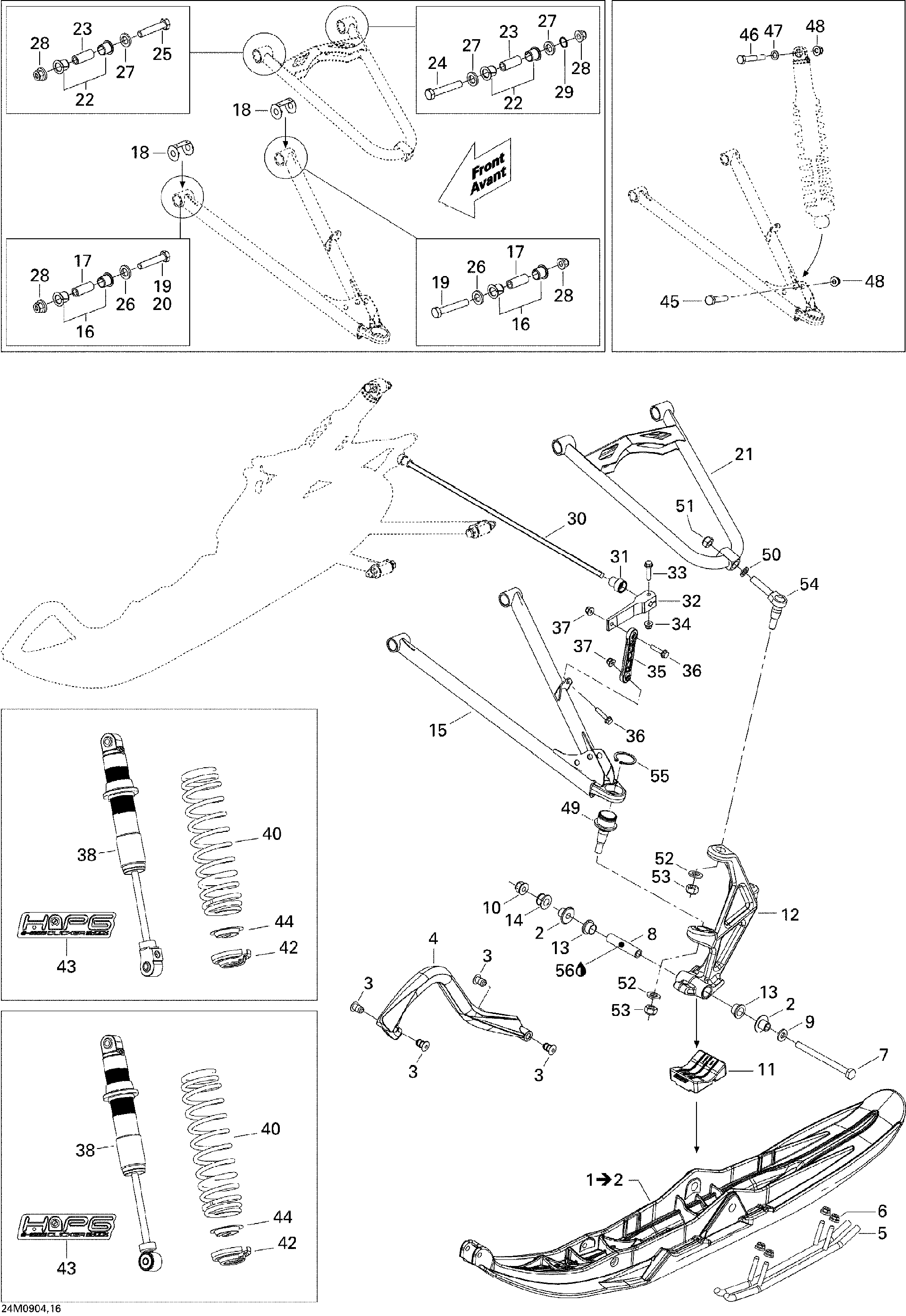 Fits Can-Am Front Shock, OEM Part # 505072639