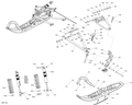 Fits 2017 Ski-Doo RENEGADE - 2-STROKE - 800R E-TEC RH SKI LEG, OEM Part # 505074125 - schematic diagram