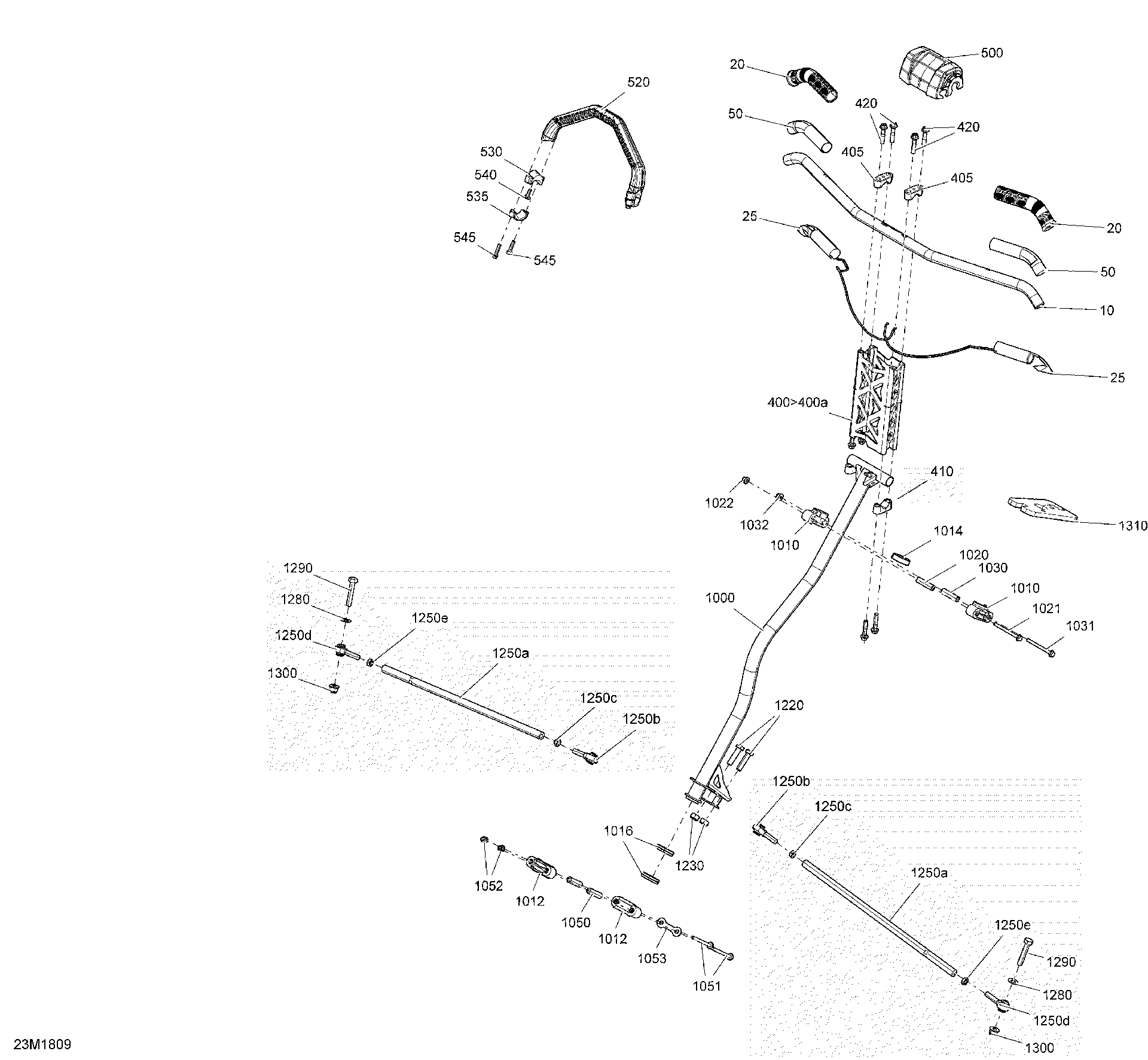 Fits 2010-2018 Ski-Doo 1- TUNDRA 550F / 2- TUNDRA 600 ACE LINK ROD, OEM Part # 506152377 - schematic diagram