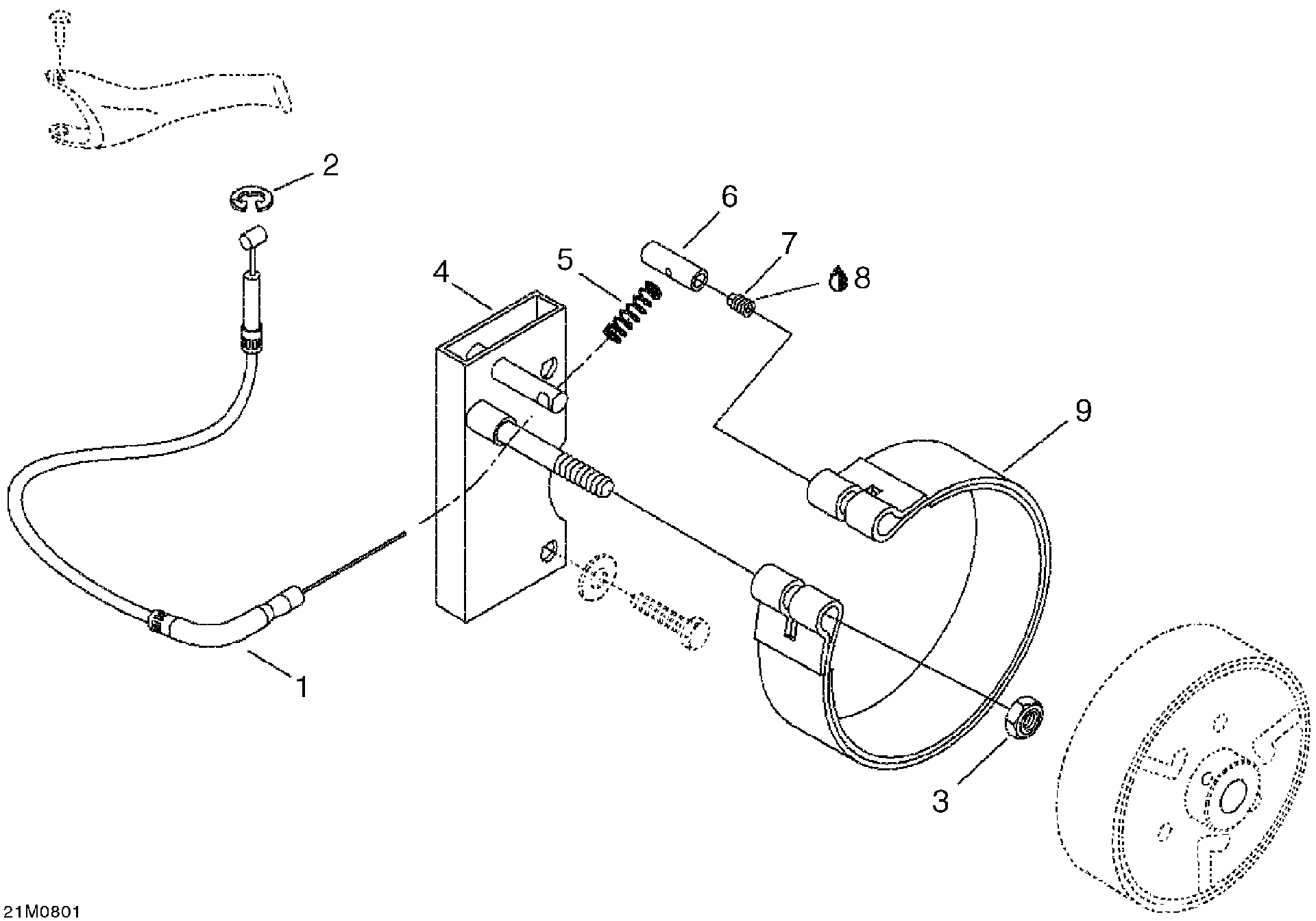 Fits 2008 Ski-Doo Mini Z Brake Support, OEM Part # 507032297 - schematic diagram