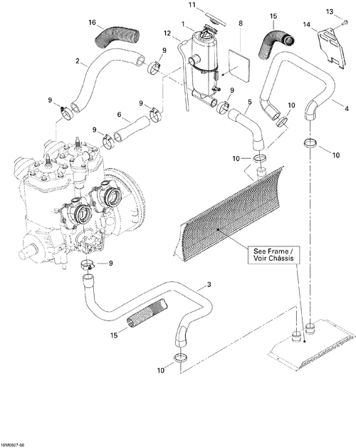Fits 2008 Ski-Doo GTX LTD 600 HO SDI / GTX SPORT 500SS Refective Sheet, OEM Part # 509000190 - schematic diagram