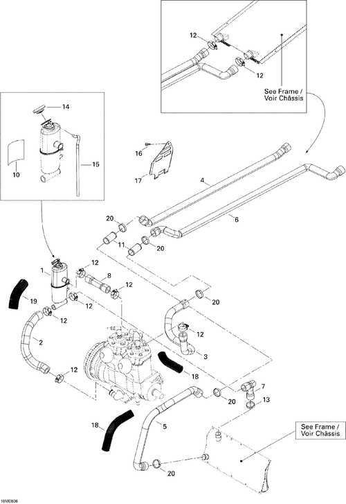 Fits 2008 Ski-Doo Summit Adrenaline 600HO SDI REAR Radiator Outlet HOSE, OEM Part # 509000307 - schematic diagram