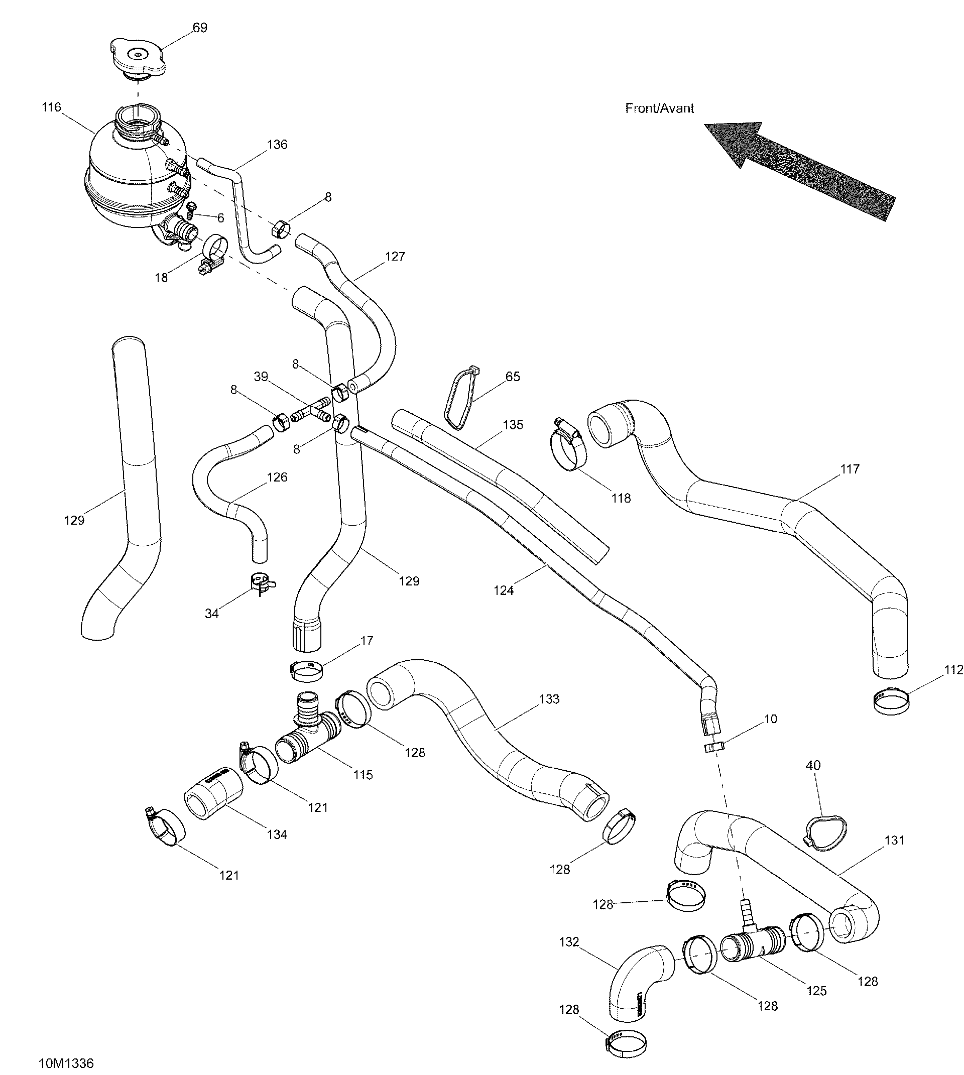 Fits 2009-2013 Ski-Doo MXZ X 600RS XP / MX Z X 600RS Filling HOSE, OEM Part # 509000551 - schematic diagram