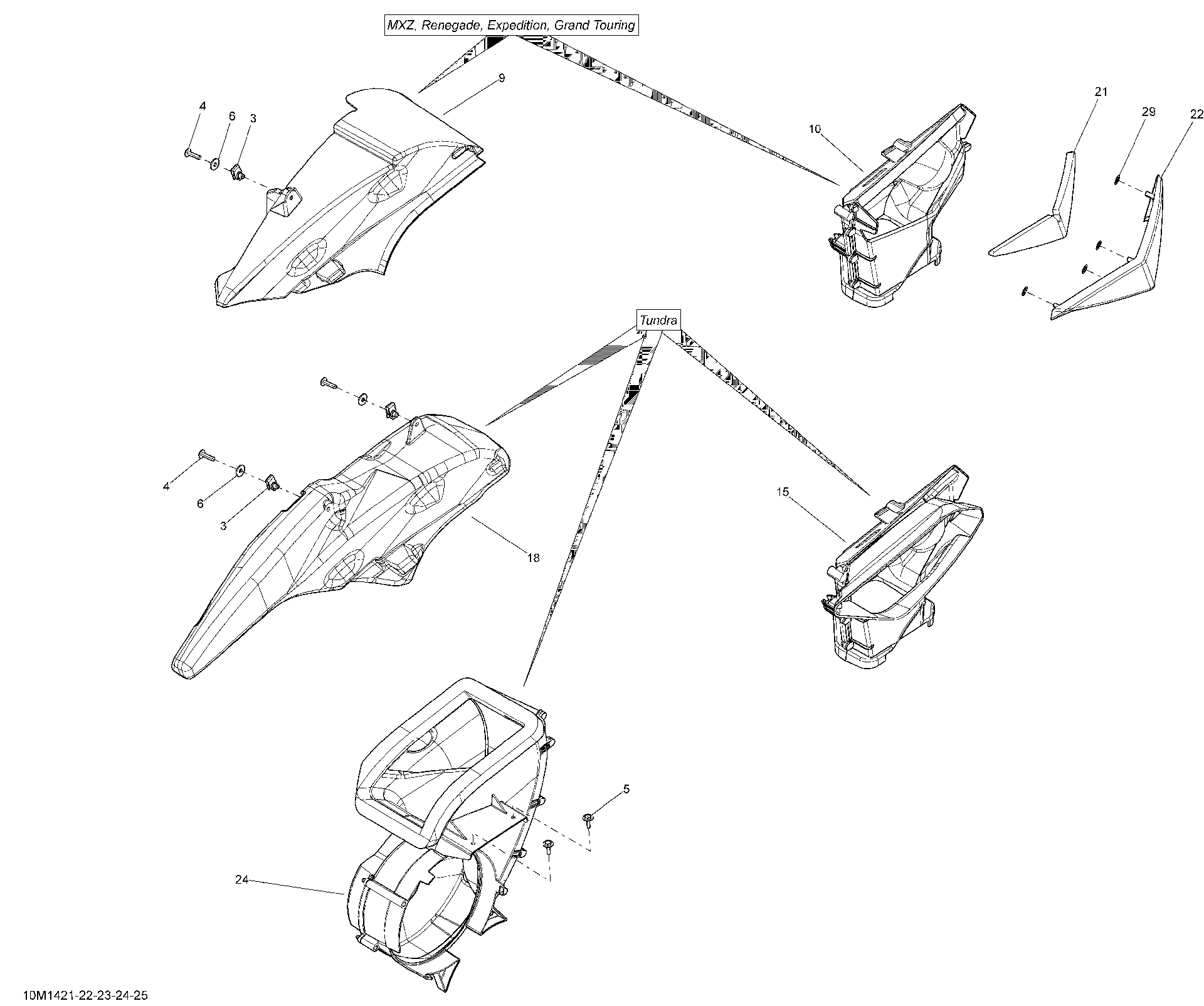 Fits 2010-2014 Ski-Doo EXPEDITION SPORT 550F XP / GRAND TOURING SPORT 550F XP Outlet AIR Deflector, OEM Part # 509000585 - schematic diagram