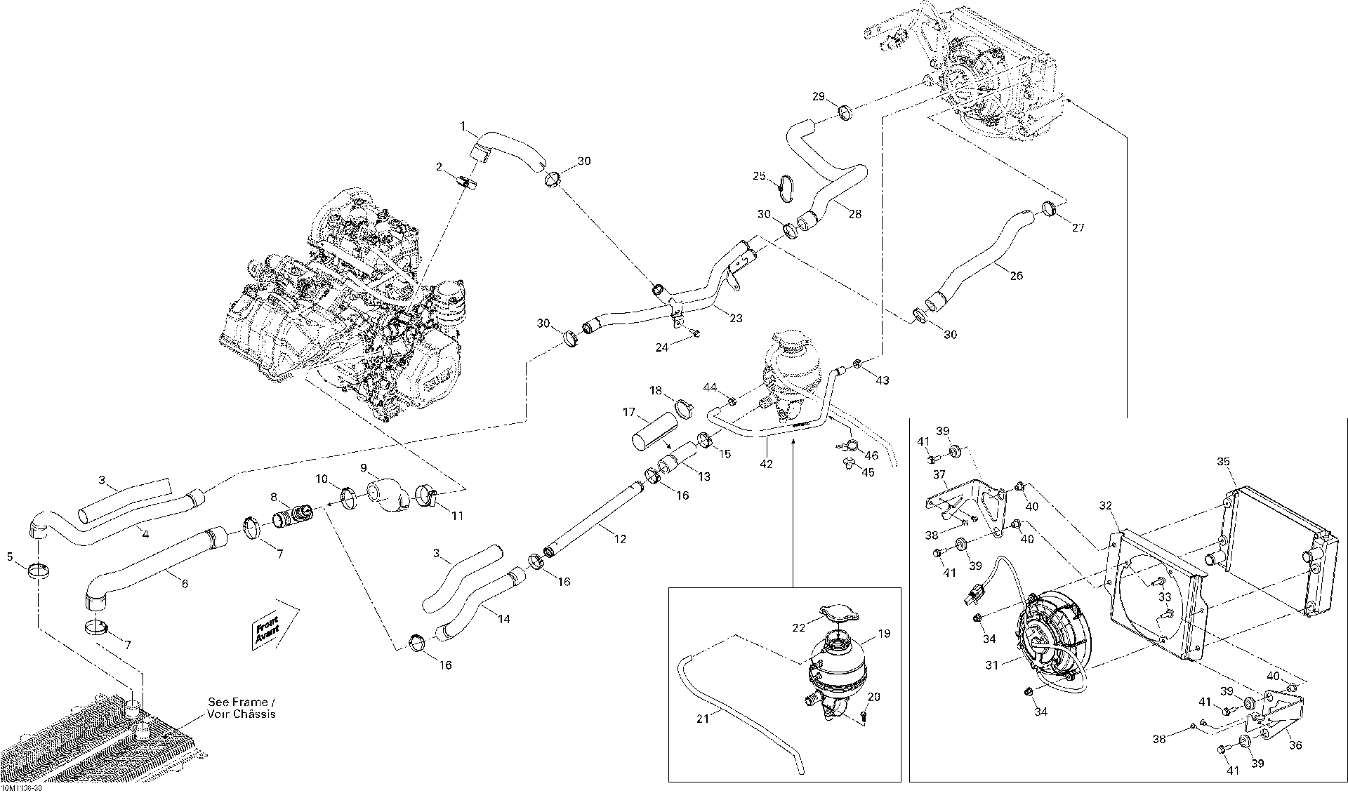 Fits 2011 Ski-Doo Expedition Sport 600ACE / Grand Touring Sport 600ACE Water PIPE, OEM Part # 509000629 - schematic diagram