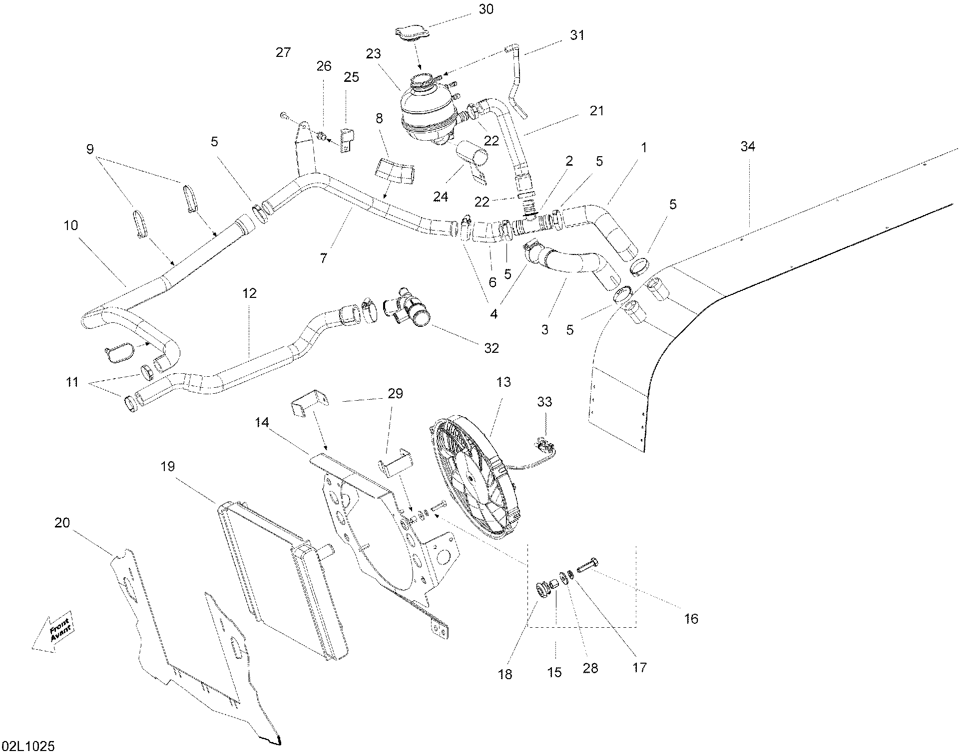 Fits 2010 Ski-Doo Expedition TUV REV-XU / Expedition TUV SE REV-XU Water PIPE, OEM Part # 509000659 - schematic diagram