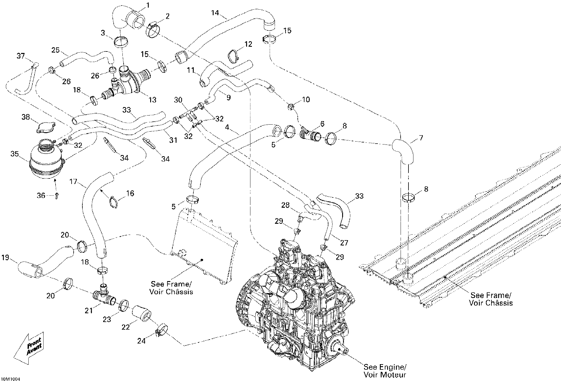 Fits 2010 Ski-Doo MX Z X 800R ETEC Bleeder HOSE, OEM Part # 509000689 - schematic diagram