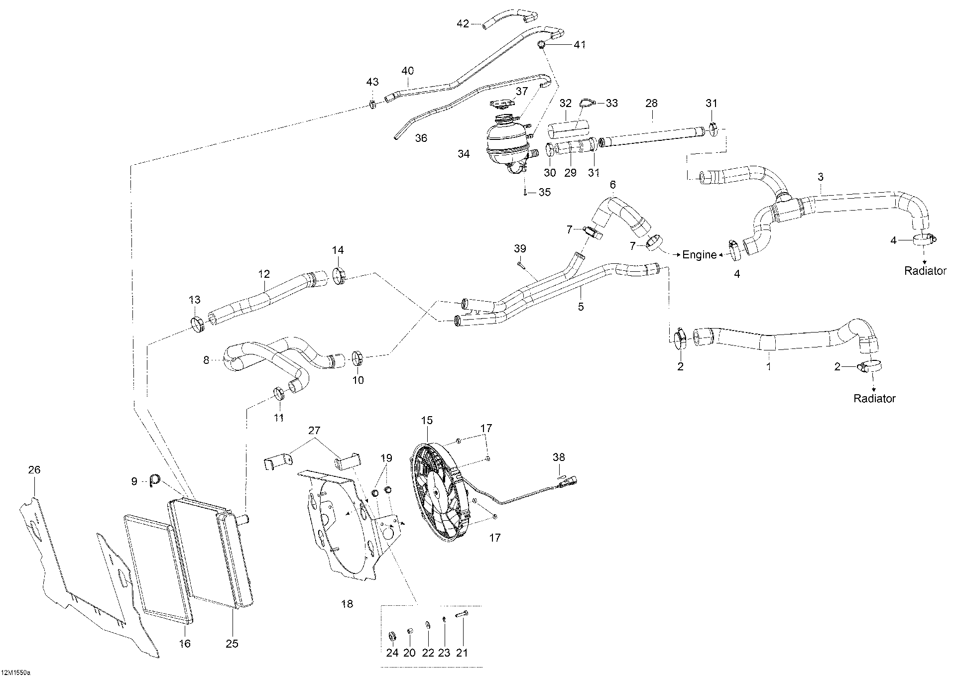 Fits 2011-2015 Ski-Doo Skandic WT 600 ACE / EXPEDITION SPORT 600ACE XP Breather HOSE, OEM Part # 509000750 - schematic diagram