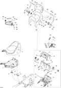 Fits 2008-2009 Ski-Doo GTX Fan / GTX 550F Front SEAT BASE, OEM Part # 510004353 - schematic diagram