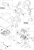 Fits 2010 Ski-Doo Grand-Touring LE 1200 / Grand-Touring LE 600HO ETEC Front SEAT Cover, OEM Part # 510005266 - schematic diagram