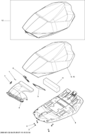 Fits 2014 Ski-Doo RENEGADE BACKCOUNTRY X 600HOE XS SEAT Cover, OEM Part # 510005746 - schematic diagram