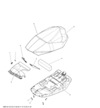 Fits 2015 Ski-Doo Renegade Backcountry X 600HOETEC SEAT Cover, OEM Part # 510005964 - schematic diagram