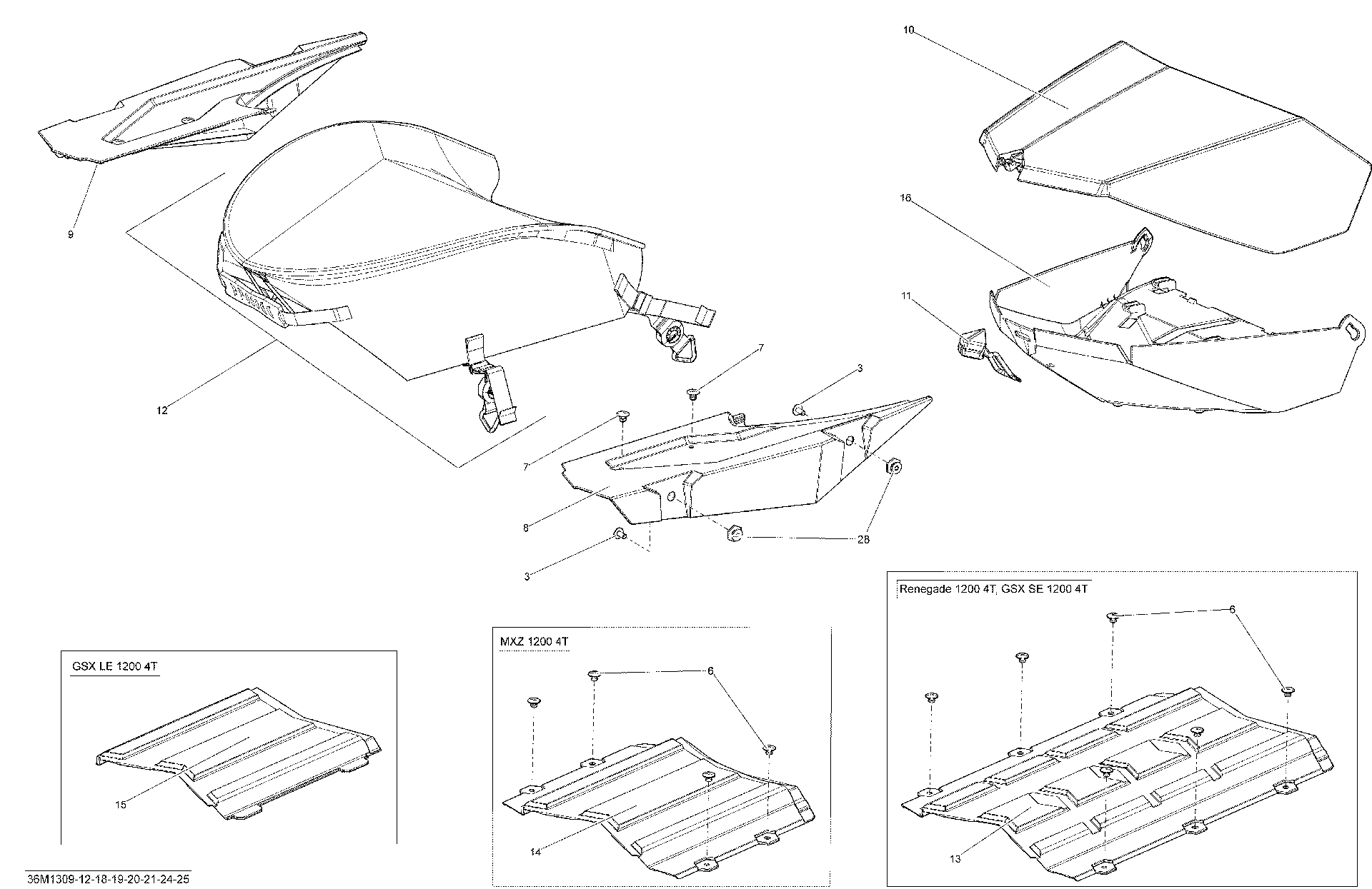 Fits 2009-2013 Ski-Doo GSX LE & SE XR / GSX LE 1200 Radiator Cover, OEM Part # 511000592 - schematic diagram