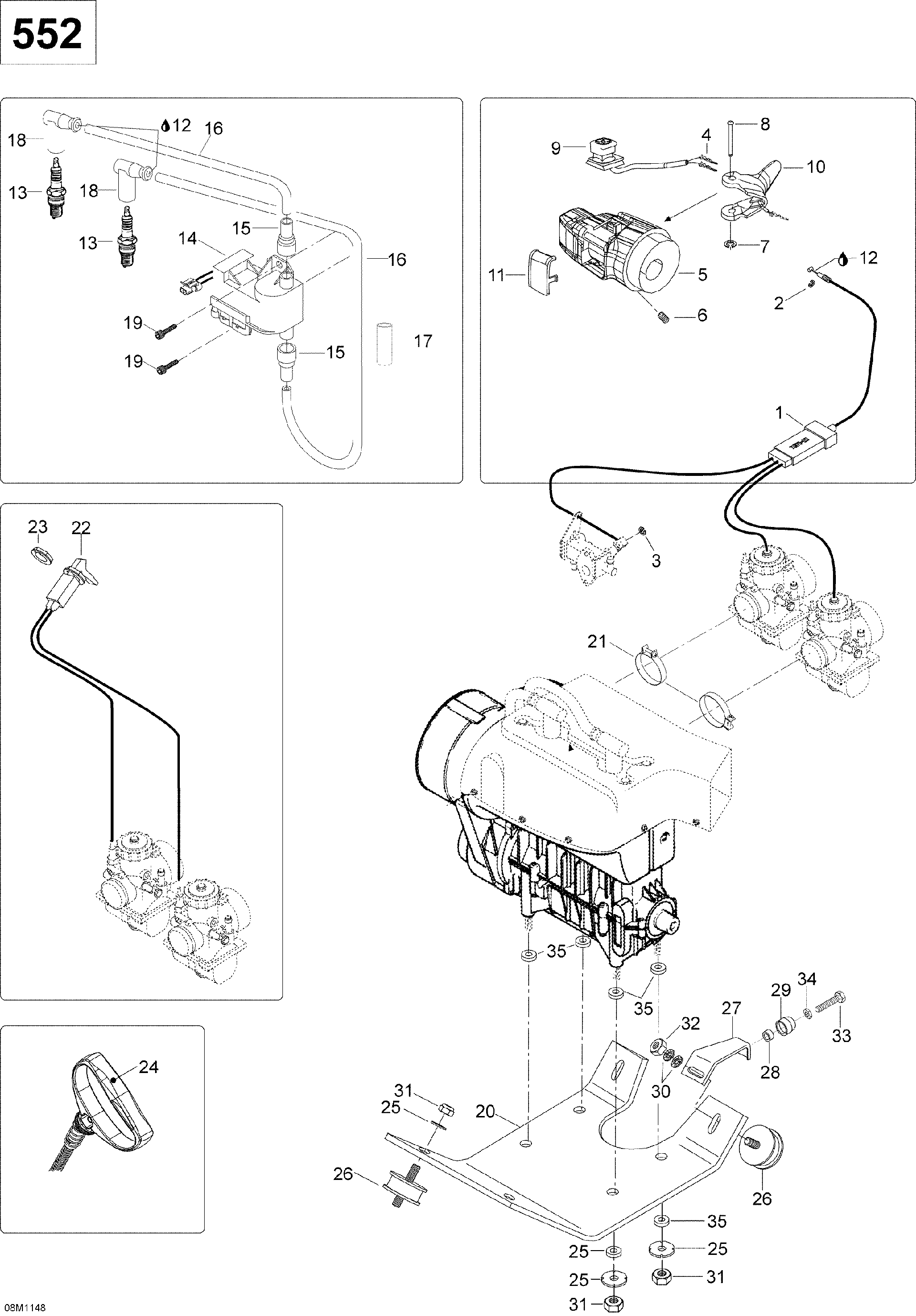 Fits 2008-2011 Ski-Doo Skandic WT 550F YetiII / Skandic SUV 550F NUT Plastic, OEM Part # 512059364 - schematic diagram