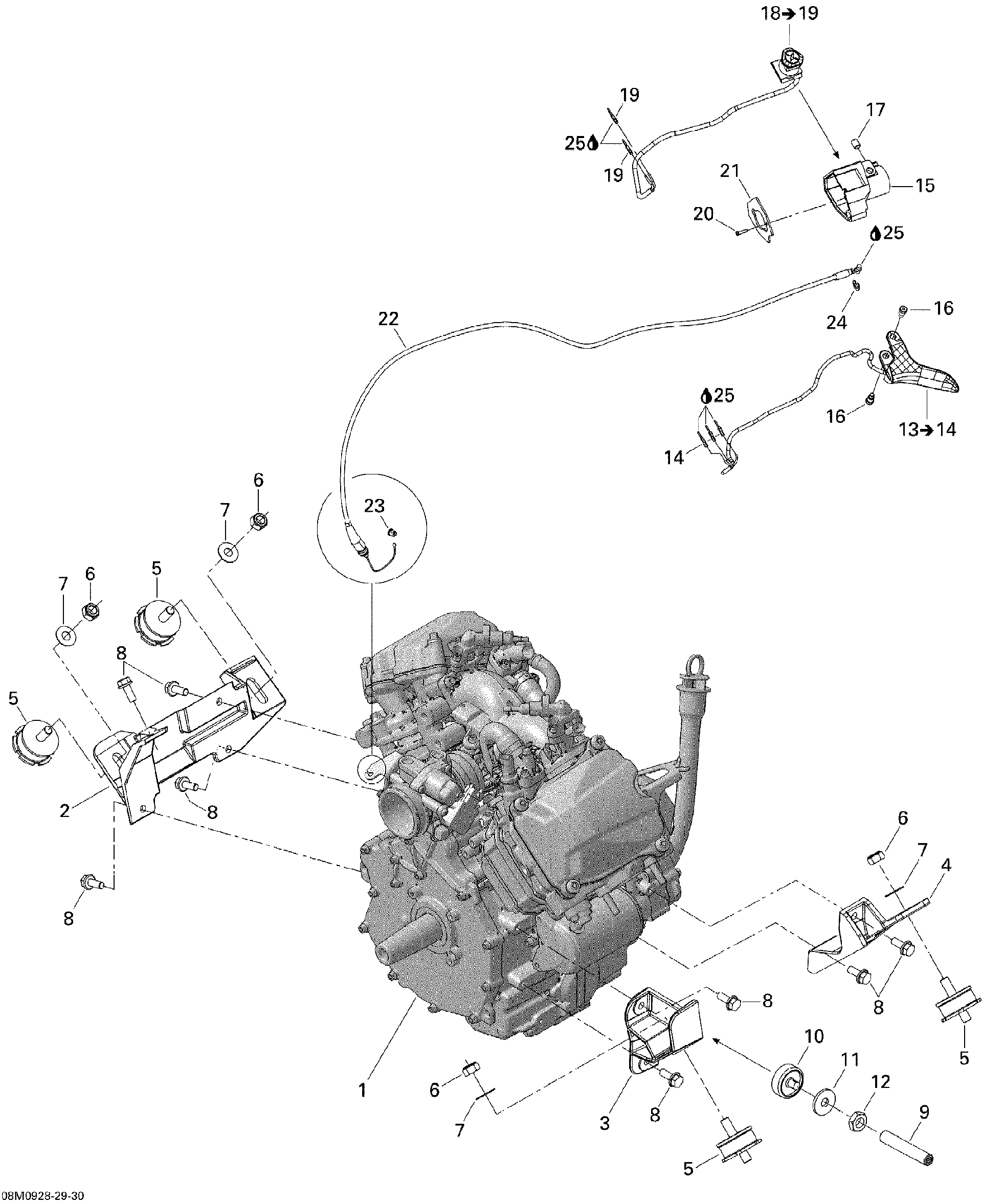 Fits 2008-2009 Ski-Doo Legend Touring / Skandic Tundra LT V800 4-TEC Engine Support Magneto SID, OEM Part # 512060078 - schematic diagram