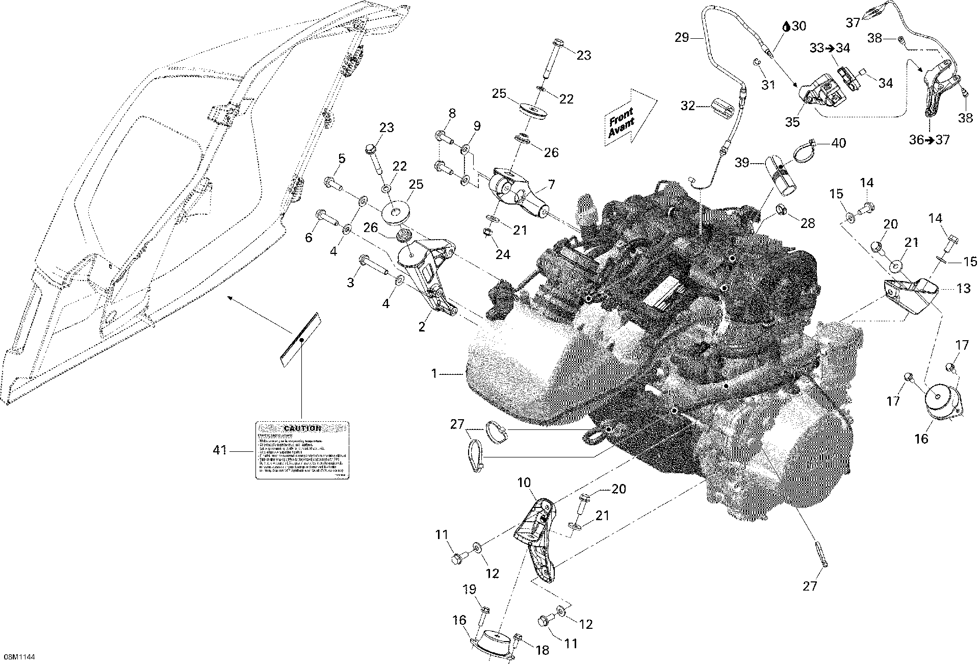 Fits 2010-2011 Ski-Doo Expedition LE XU / Expedition SE XU Throttle Cable, OEM Part # 512060552 - schematic diagram