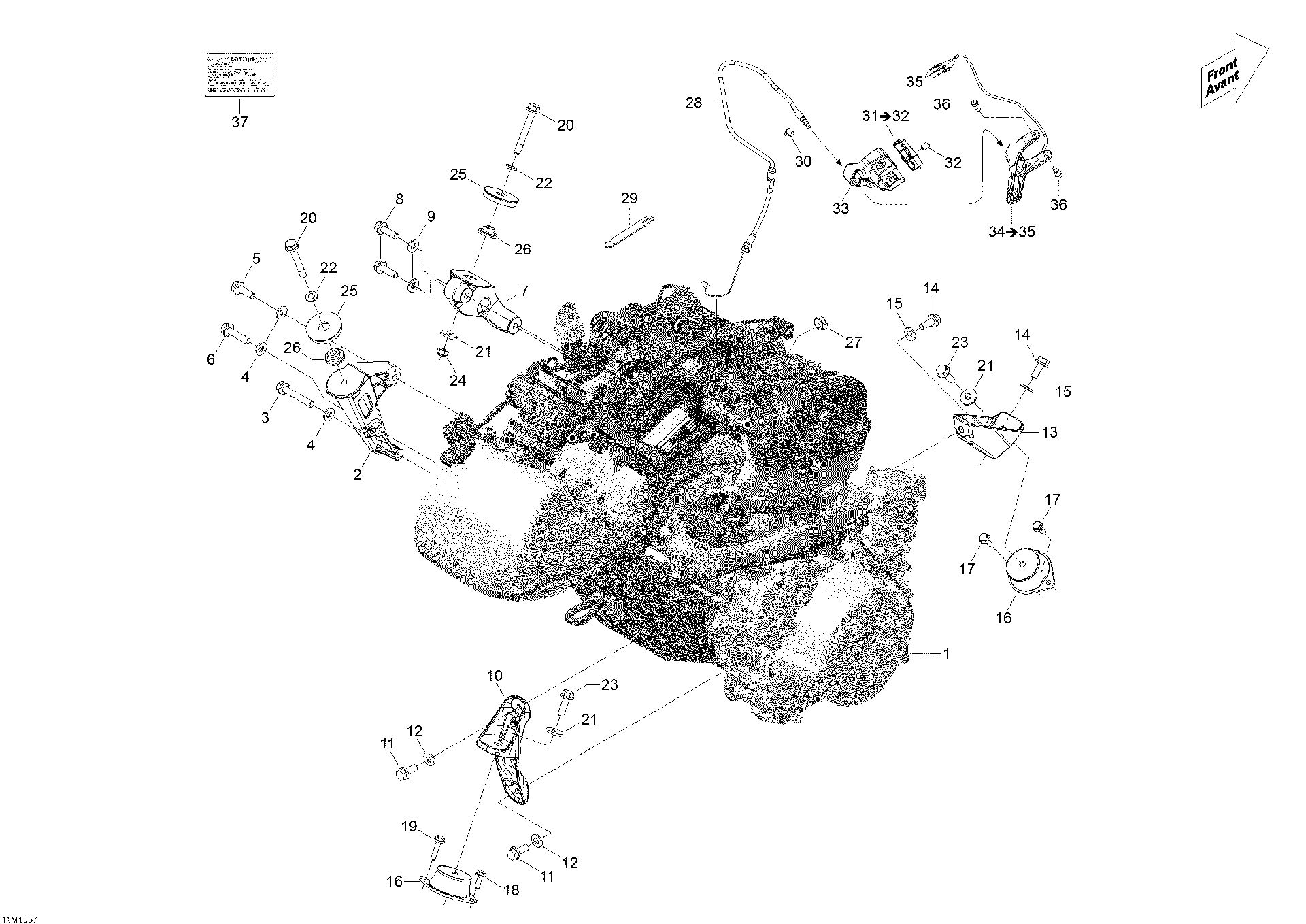 Fits 2012-2015 Ski-Doo Expedition LE 4-TEC / Expedition SE 1200 Throttle Cable, OEM Part # 512060702 - schematic diagram
