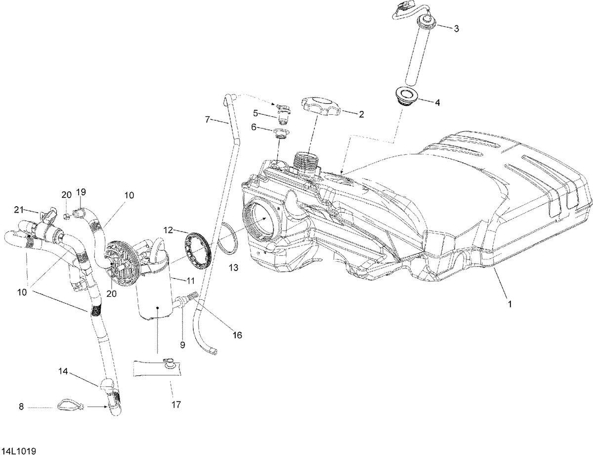 Fits 2008-2010 Ski-Doo Expedition TUV 600HO SDI XU / Expedition TUV SE 600HO SDI XU HOSE Ass`y FUEL Delivery, OEM Part # 513033430 - schematic diagram