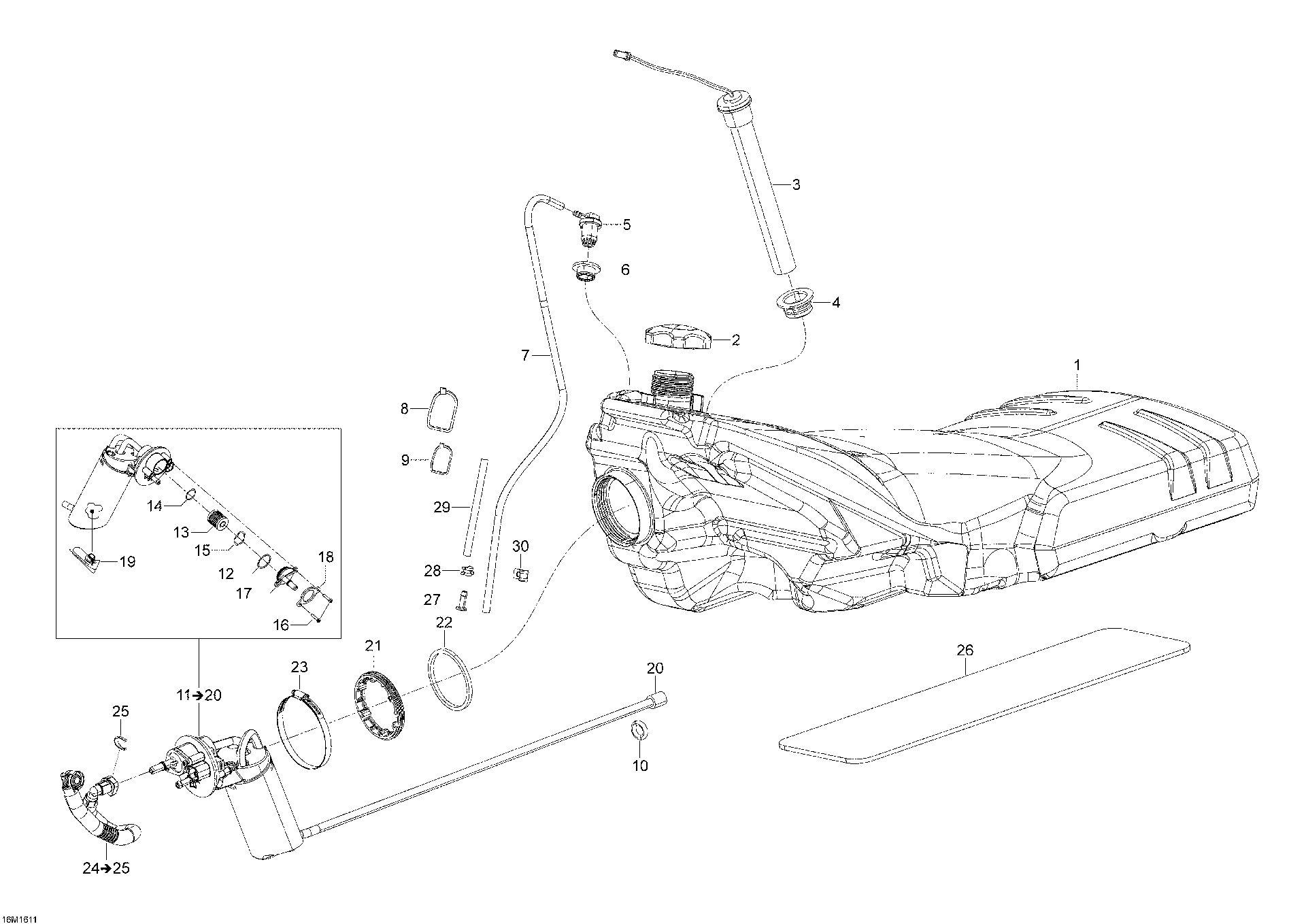 Fits 2016 Ski-Doo EXPEDITION - LE-SE 4-STROKE HOSE Connector, OEM Part # 513033821 - schematic diagram