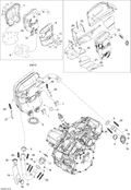 Fits 2008-2009 Ski-Doo Legend Touring / Skandic Tundra LT V800 4-TEC RH HEAT Shield, OEM Part # 514053100 - schematic diagram