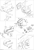 Fits 2008-2009 Ski-Doo GSX Fan / GTX Fan Insulation, OEM Part # 514053987 - schematic diagram