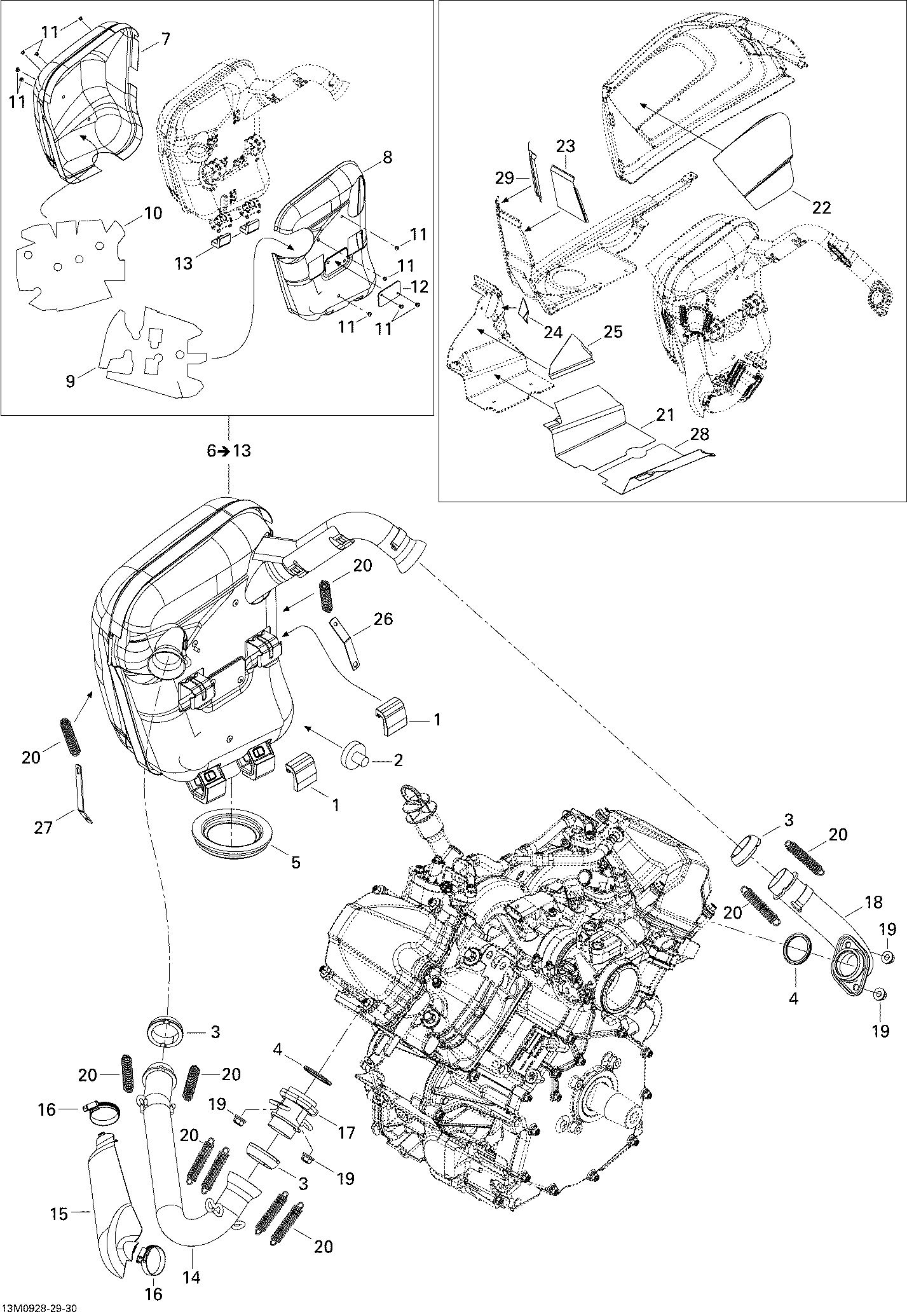 Fits 2008-2009 Ski-Doo Legend Touring / Skandic Tundra LT V800 4-TEC Reflective Sheet, OEM Part # 514054267 - schematic diagram