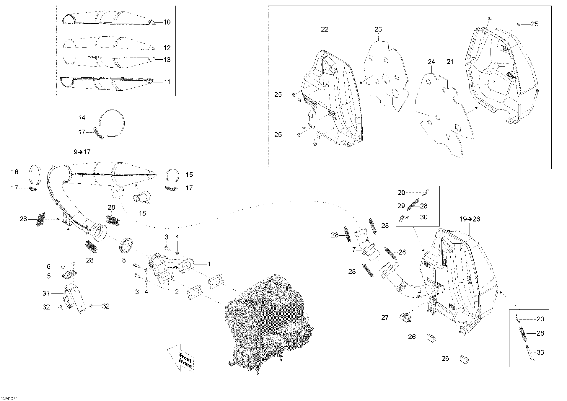 Fits 2010-2013 Ski-Doo Skandic WT 550F XU / Expedition Sport 550F XP-FAN LH Deflector, OEM Part # 514054420 - schematic diagram