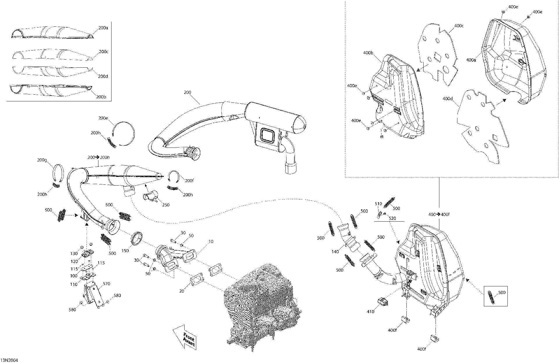 Fits 2014-2020 Ski-Doo 001 - SKANDIC WT 550F - North America / 001 - Skandic WT 550F LH Deflector, OEM Part # 514055069 - schematic diagram