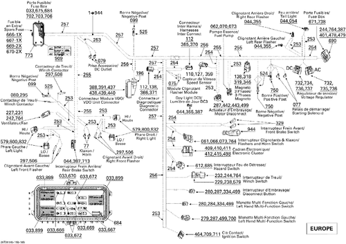 Fits 2007-2008 Can-Am Renegade 500 / Renegade 800 Female Terminal Housing 2, OEM Part # 515175588 - schematic diagram
