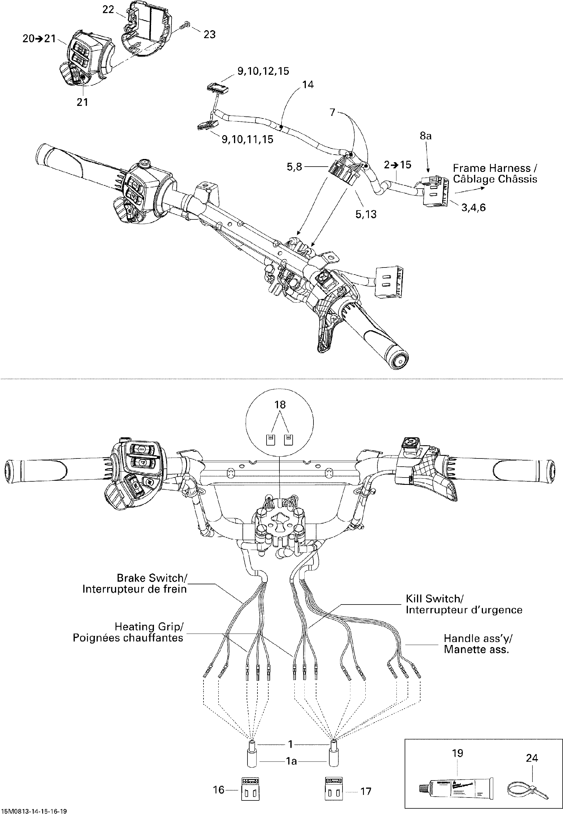 Fits 2008 Ski-Doo Freestyle PARK 550F Wiring Harness, OEM Part # 515176436 - schematic diagram