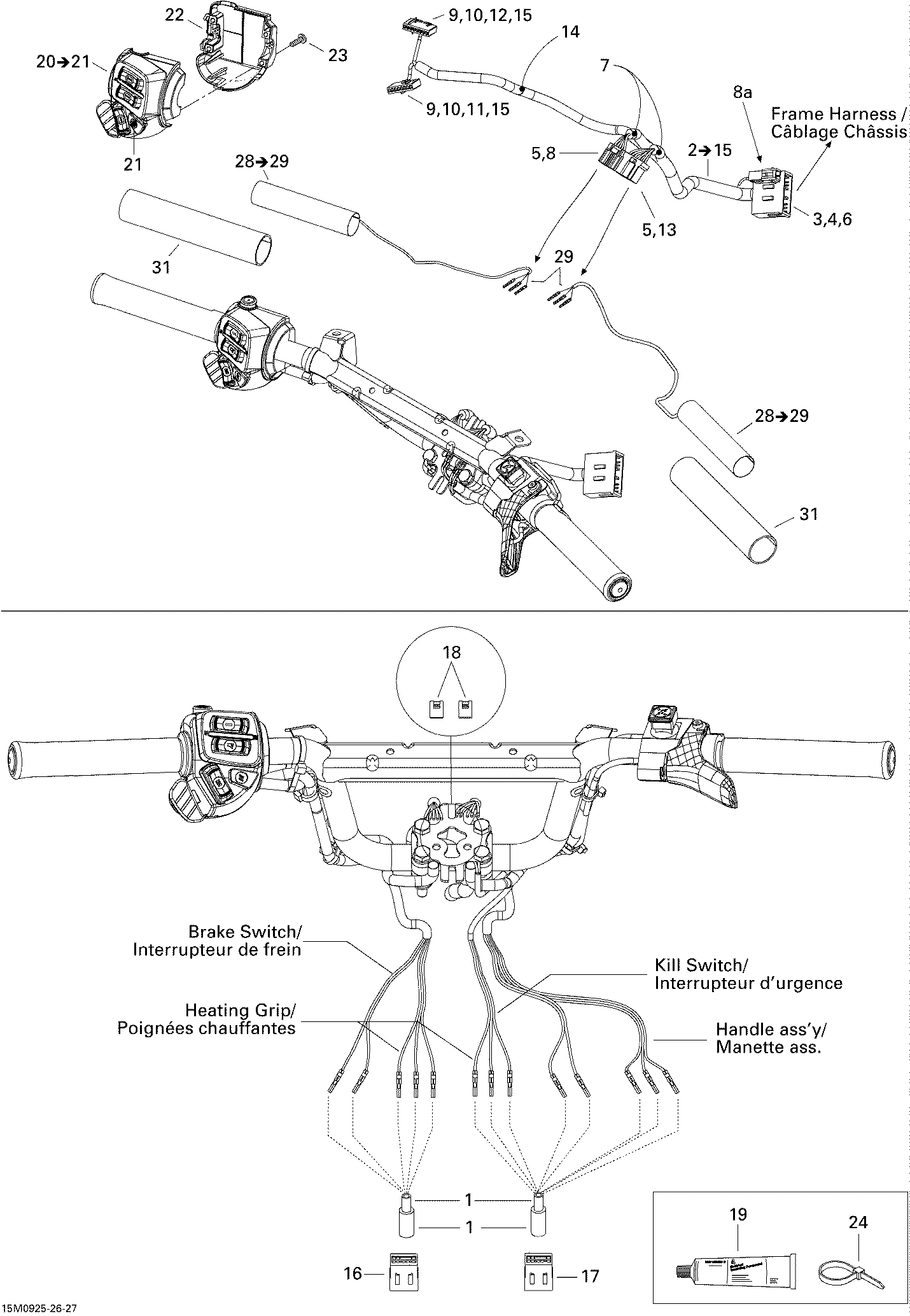 Fits 2008-2009 Ski-Doo Freestyle Back Country / Skandic Tundra Wiring Harness, OEM Part # 515176481 - schematic diagram