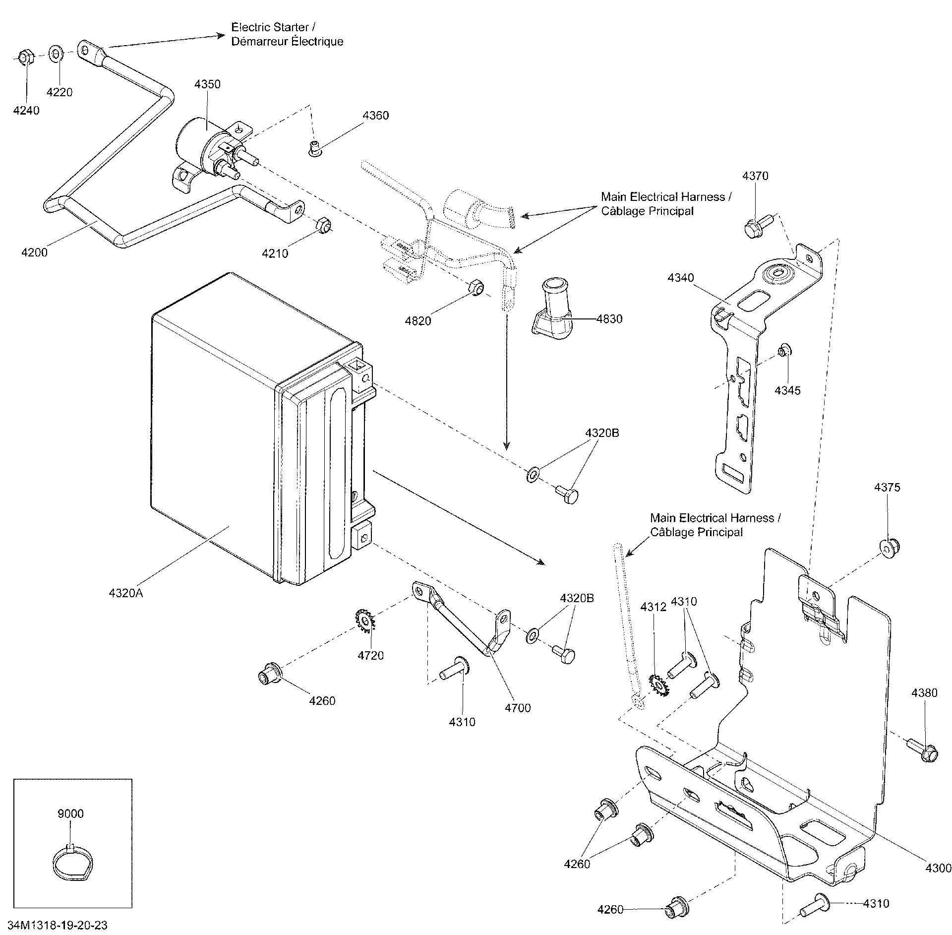 Fits 2009-2013 Ski-Doo GRAND TOURING LE & SE XR / GSX LE & SE XR Battery WIRE, OEM Part # 515176557 - schematic diagram