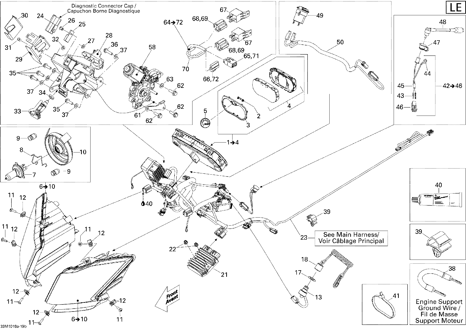 Fits 2009-2010 Ski-Doo Grand-Touring LE 1200 / Grand-Touring SE 1200 Plaque, OEM Part # 515176821 - schematic diagram
