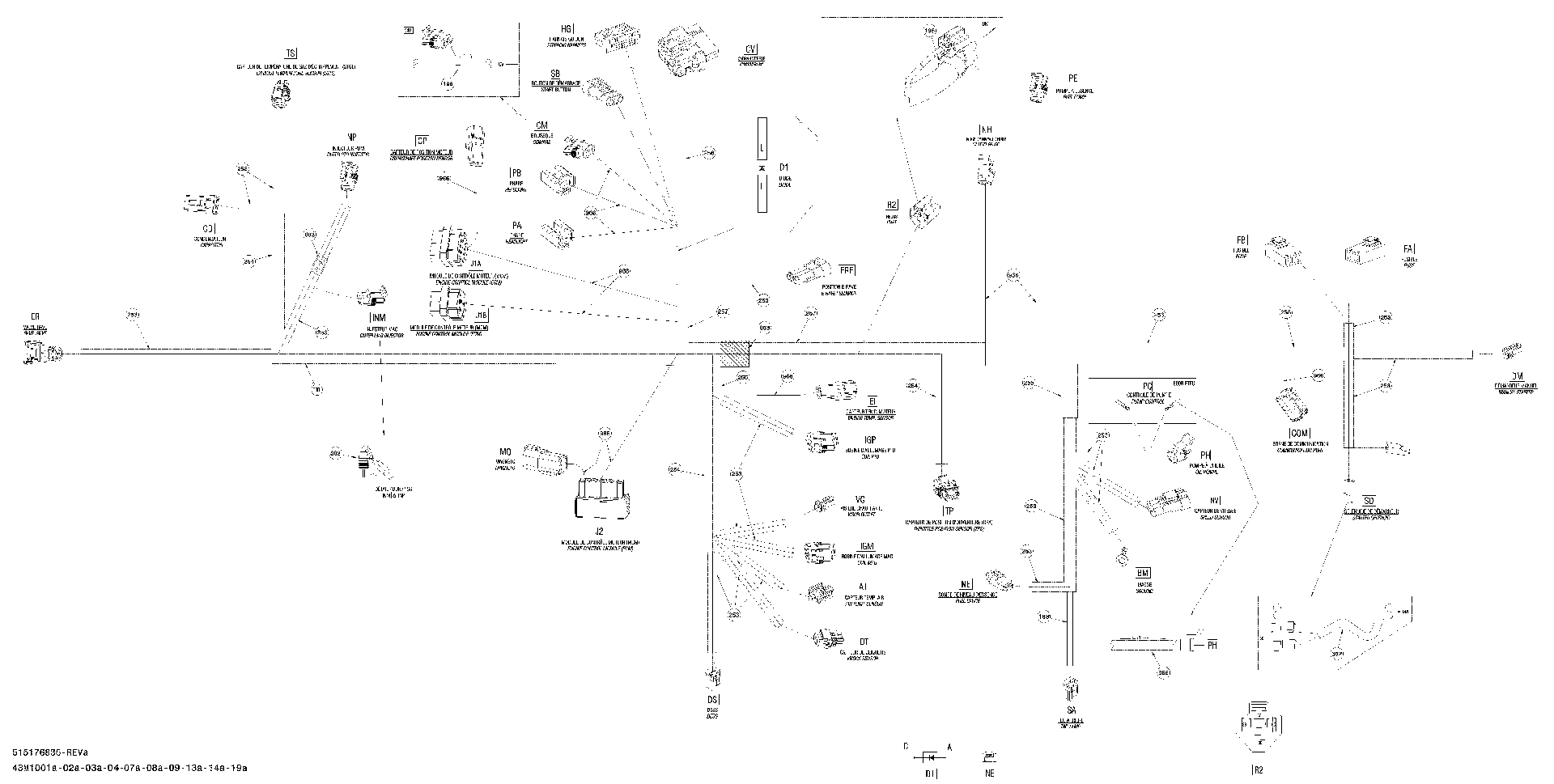 Fits 2010 Ski-Doo MX Z X 800R ETEC MAIN Harness, OEM Part # 515176848 - schematic diagram