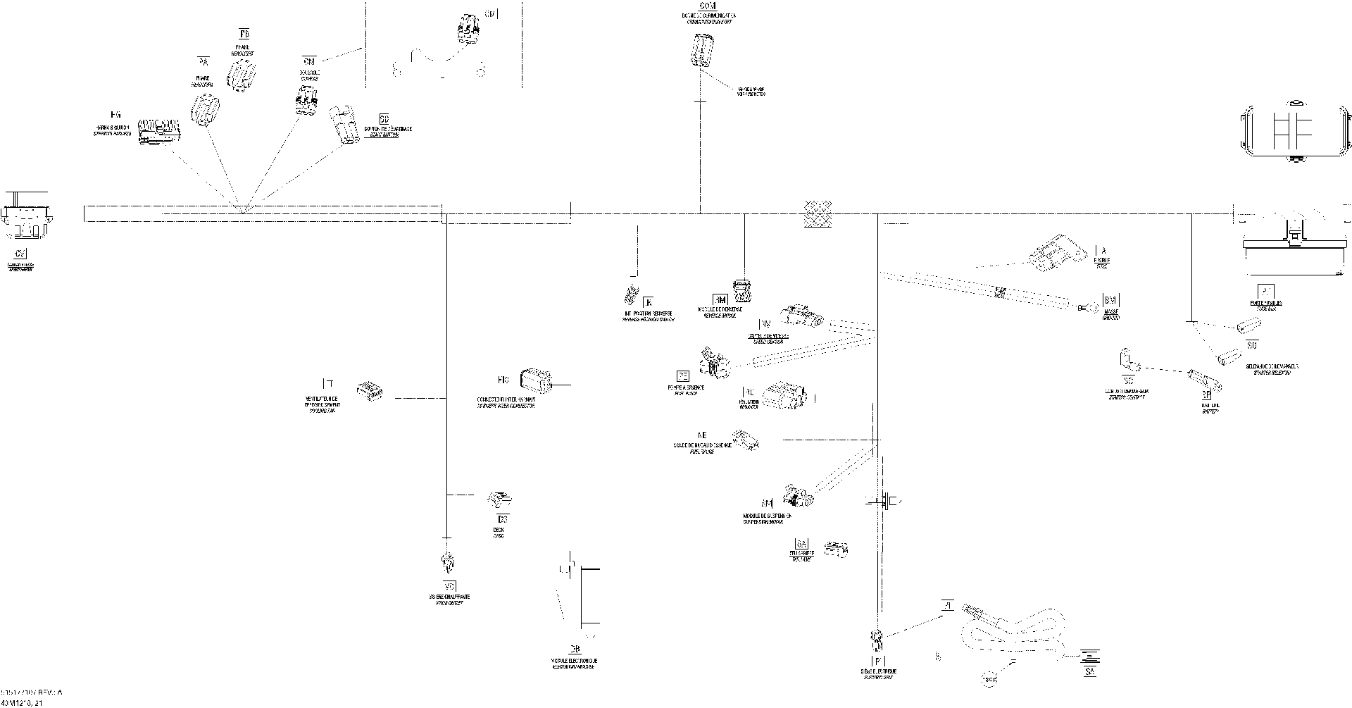 Fits 2010-2012 Ski-Doo Grand Touring LE & SE XR / GSX LE & SE XR FUSE Decal, OEM Part # 515176885 - schematic diagram