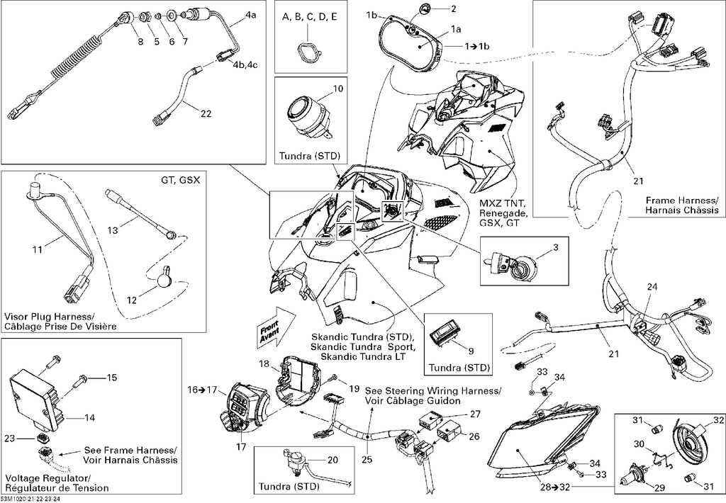 Fits 2010 Ski-Doo Skandic Tundra Frame Harness, OEM Part # 515176903 - schematic diagram