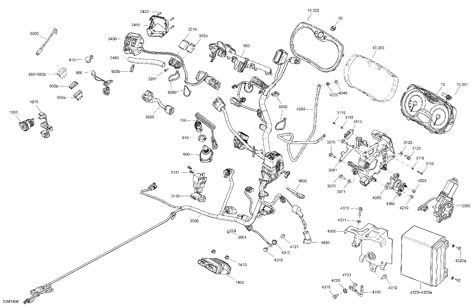 Fits 2011-2018 Ski-Doo 3- GRAND TOURING 900 ACE / 4- GRAND TOURING 4-TEC Plate, OEM Part # 515177039 - schematic diagram