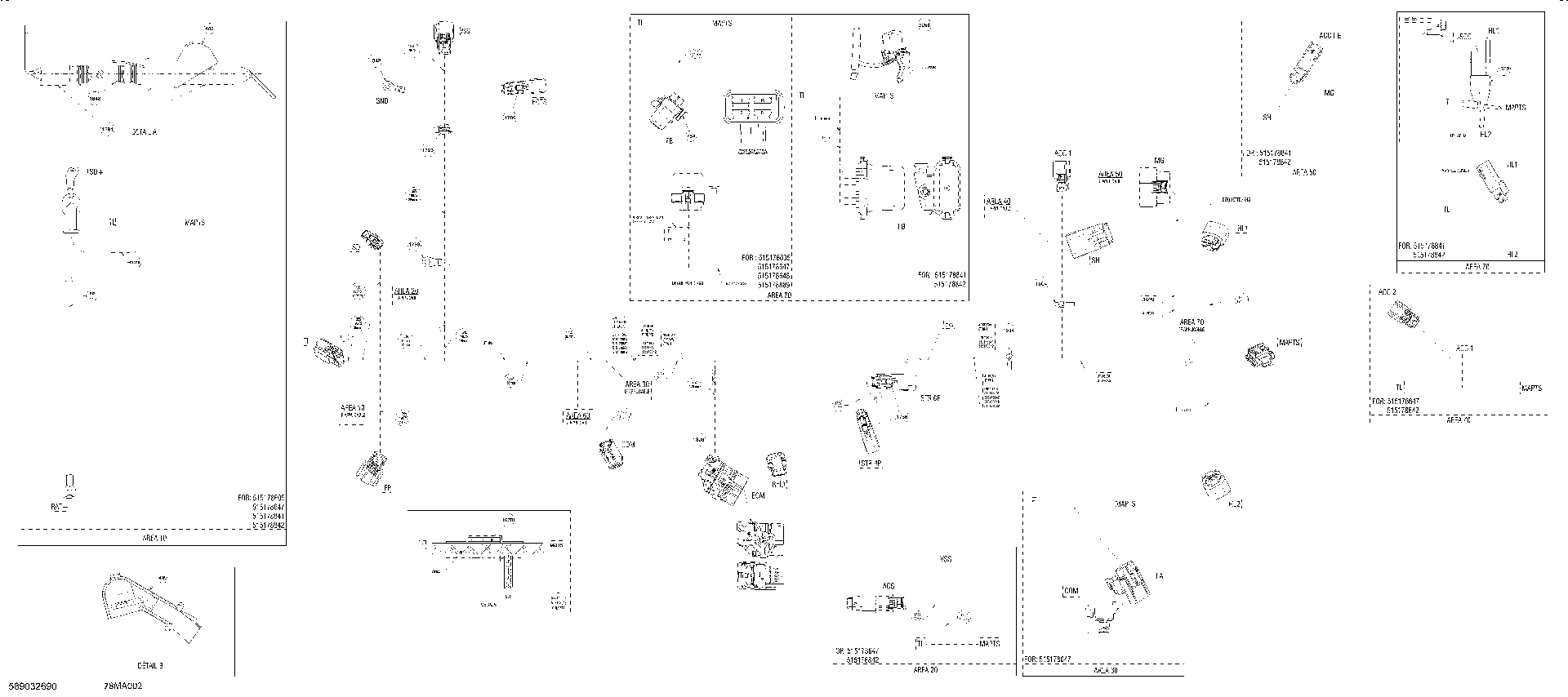 Fits 2014, 2021 Ski-Doo 003 - BACKCOUNTRY 850 E-TEC - XRS - Europe Housing 4 Positions, OEM Part # 515177391 - schematic diagram