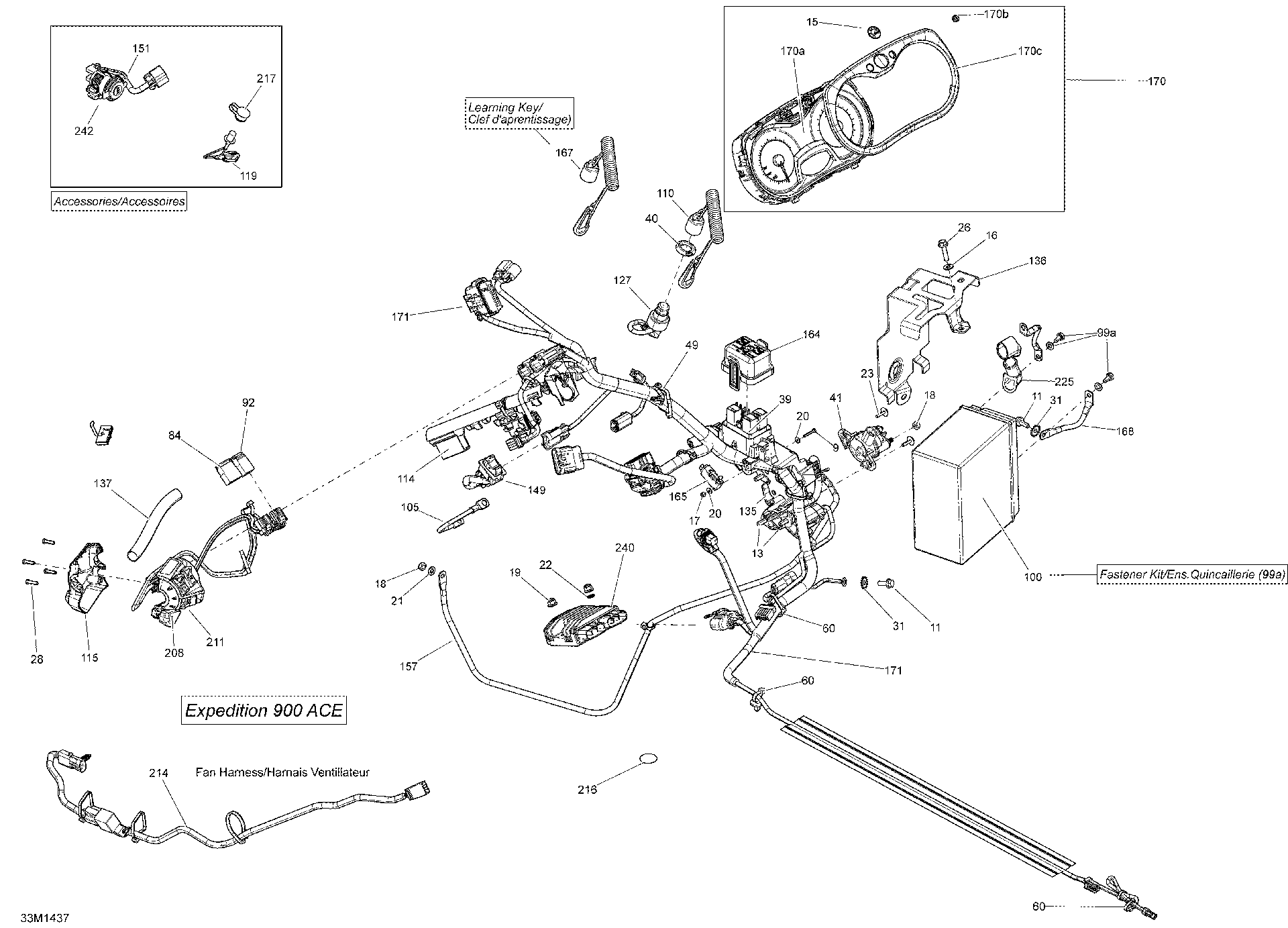 Fits 2014 Ski-Doo EXPEDITION SPORT 900ACE XS / GSX LE 900ACE XS Ground WIRE, OEM Part # 515177500 - schematic diagram