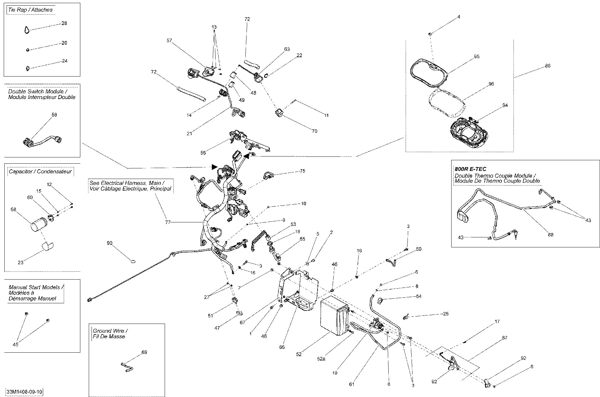 Fits 2014 Ski-Doo FREERIDE 137 / FREERIDE 146 MAIN Harness, OEM Part # 515177542 - schematic diagram