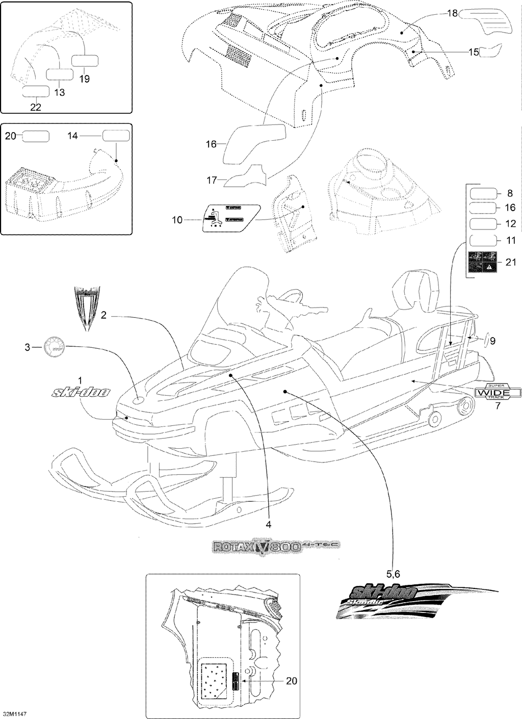 Fits 2008-2012 Ski-Doo Skandic SWT V800 YetiII / Skandic WT 550F YetiII Caution Decal AIR Intake, OEM Part # 516002715 - schematic diagram