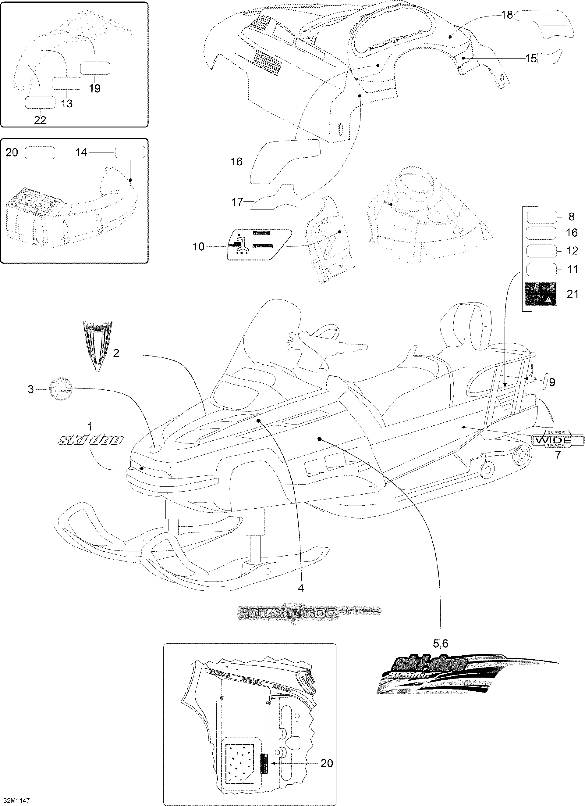 Fits 2008-2012 Ski-Doo Skandic SWT V800 YetiII / Skandic WT 550F YetiII Caution Decal AIR Intake, OEM Part # 516002715 - schematic diagram
