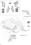 Fits 2008-2009 Ski-Doo Summit Fan / Summit 550F Lower SIDE Decal LH, OEM Part # 516003125 - schematic diagram