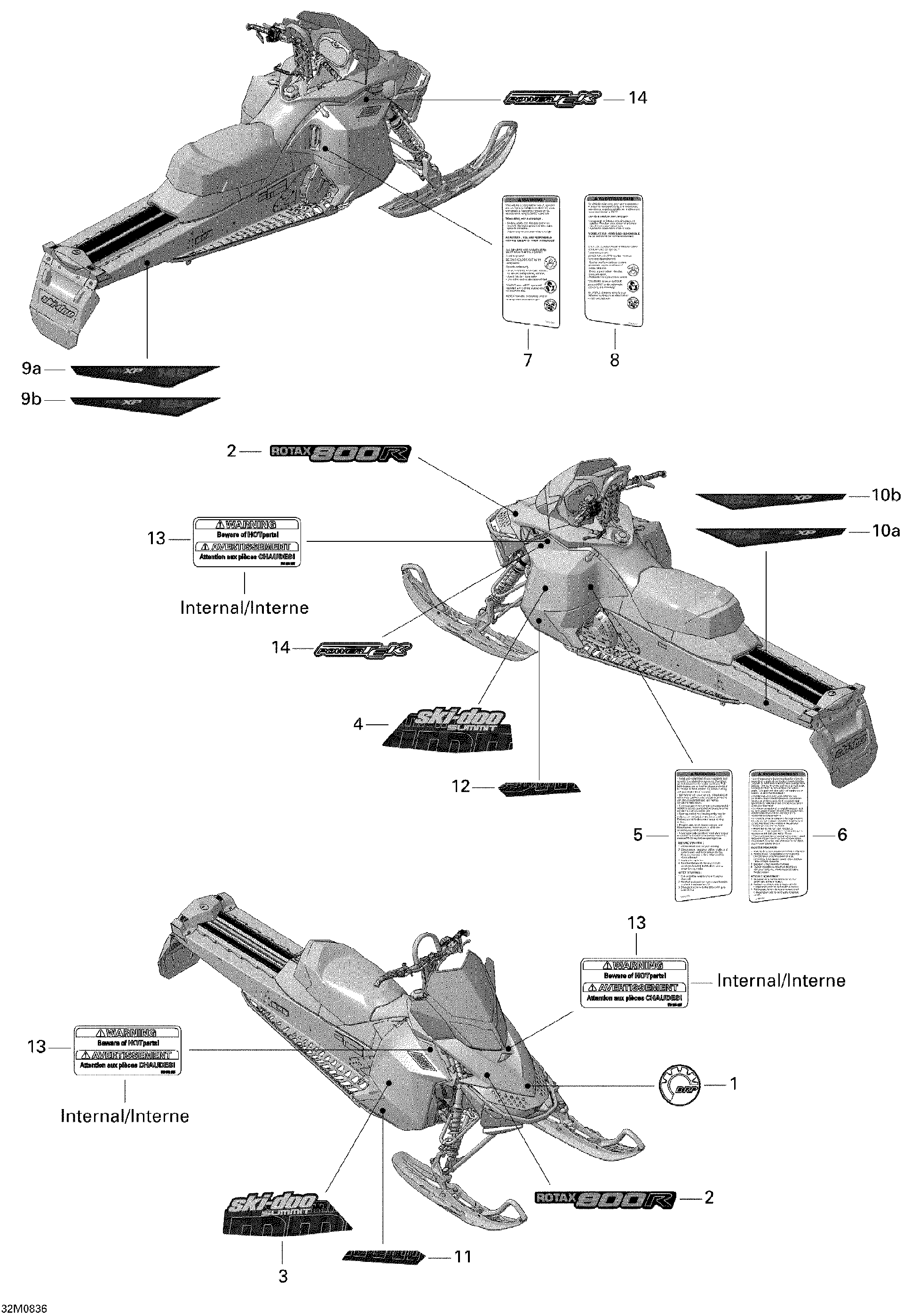 Fits 2008 Ski-Doo Summit EVEREST 800R Lower Decal LH, OEM Part # 516003314 - schematic diagram