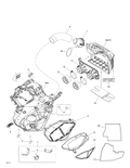 Fits 2008, 2009, 2010, 2012 Ski-Doo Skandic WT 550F XU / Expedition TUV 600HO SDI XU Caution Decal, AIR Intake, OEM Part # 516003371 - schematic diagram