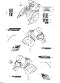 Fits 2008-2009 Ski-Doo Skandic Tundra / Skandic Tundra LT 550F RH SIDE Decal, OEM Part # 516003399 - schematic diagram